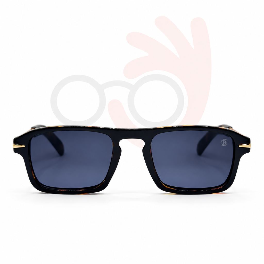 David Beckham DB 7105 Havana & Gold Rectangular Sunglasses  (56mm)