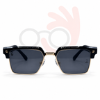 Jacques Marie Mage M9504 Flat-Top Clubmaster Sunglasses Gold Trim 54mm