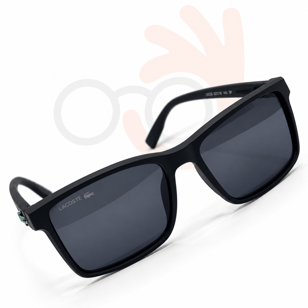 Lacoste 23023 Mens Matte Navy Square Sunglasses Brown Lens 58mm