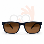 Lacoste Men's Square Flat-Top Sunglasses – Matte Black Frame / Amber Lenses