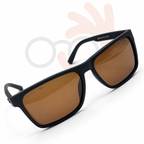 Lacoste Men's Square Flat-Top Sunglasses – Matte Black Frame / Amber Lenses
