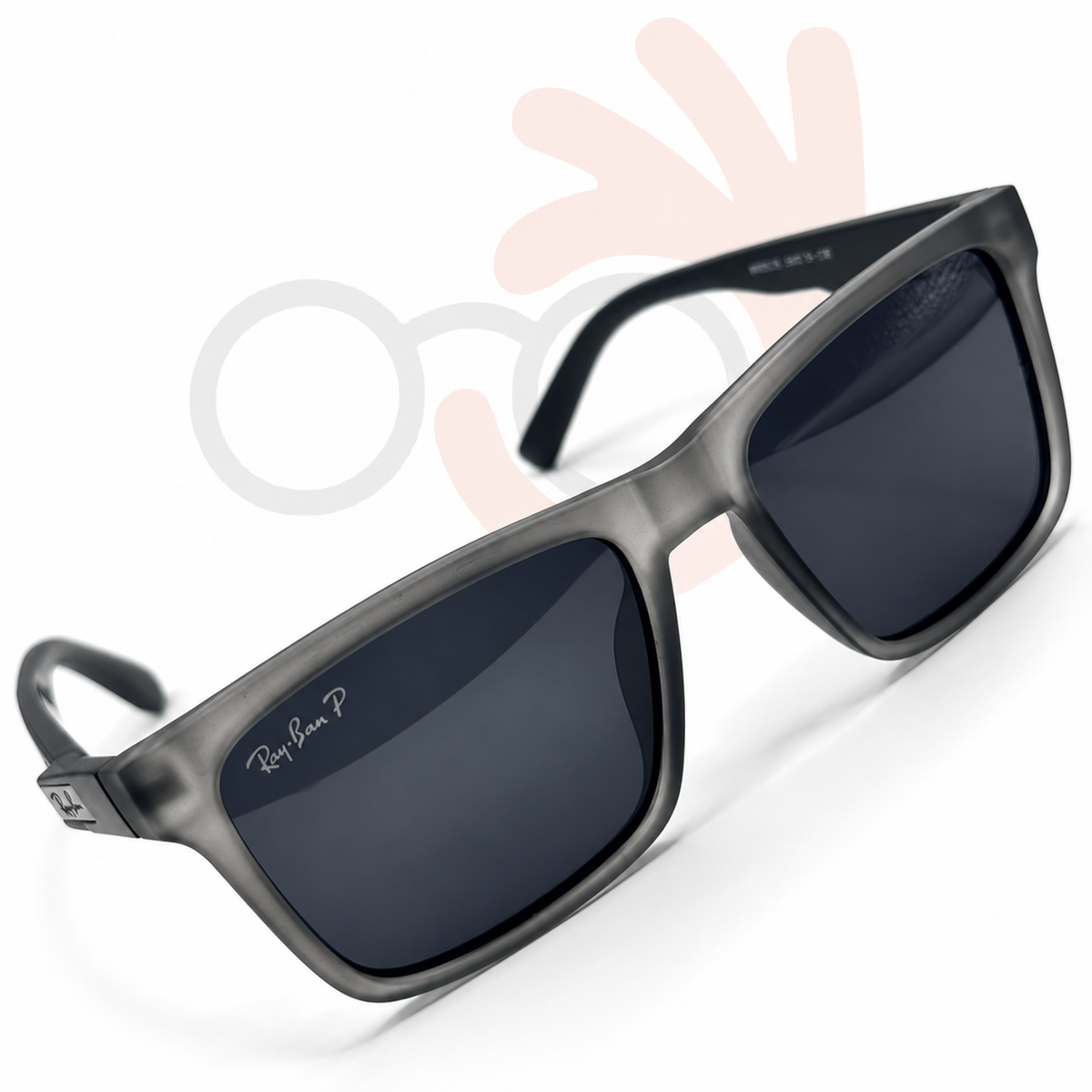 Ray-Ban Sport Square Sunglasses in Matte Grey with Textured Arms