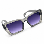 Prada Modern Flat-Top Rectangular Sunglasses in Clear Grey