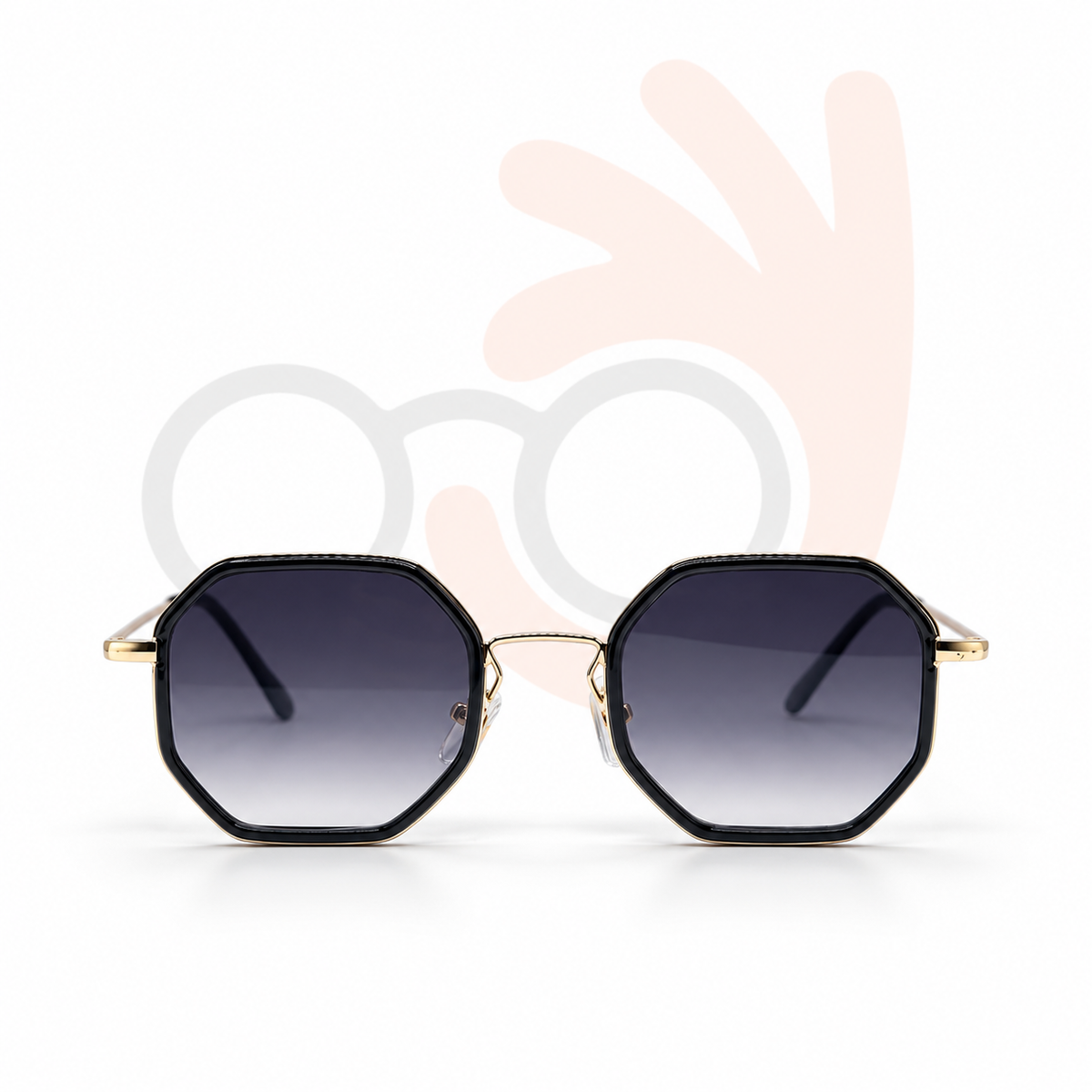 Modern Geometric Octagon Metal Sunglasses