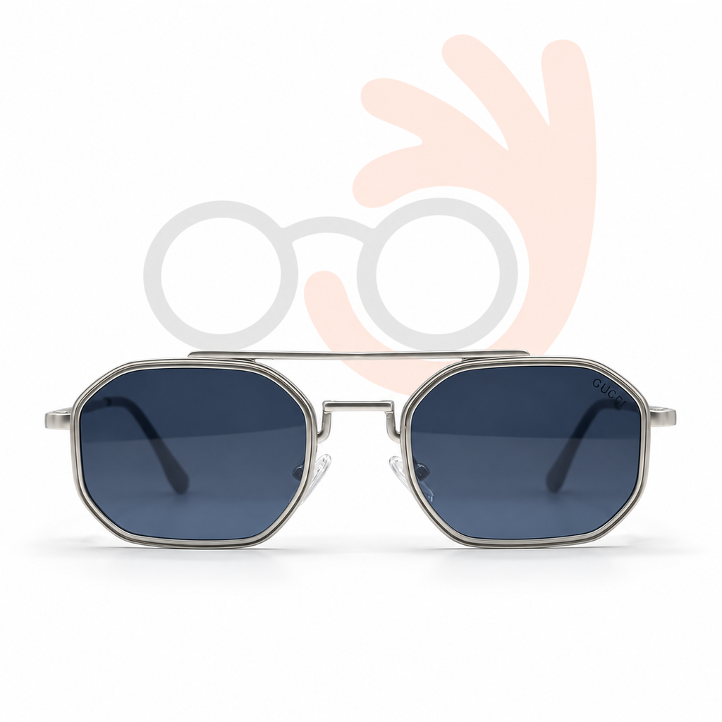 Gucci KSL-98290 Double-Bridge Hexagonal Sunglasses (51mm)