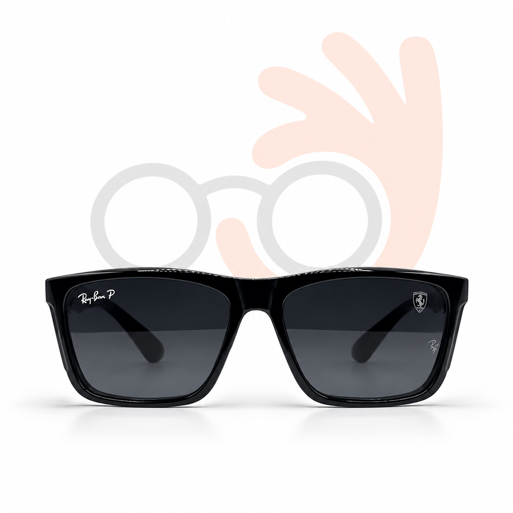 Ray-Ban x Scuderia Ferrari 4612 Square Polarized Sunglasses (60mm)
