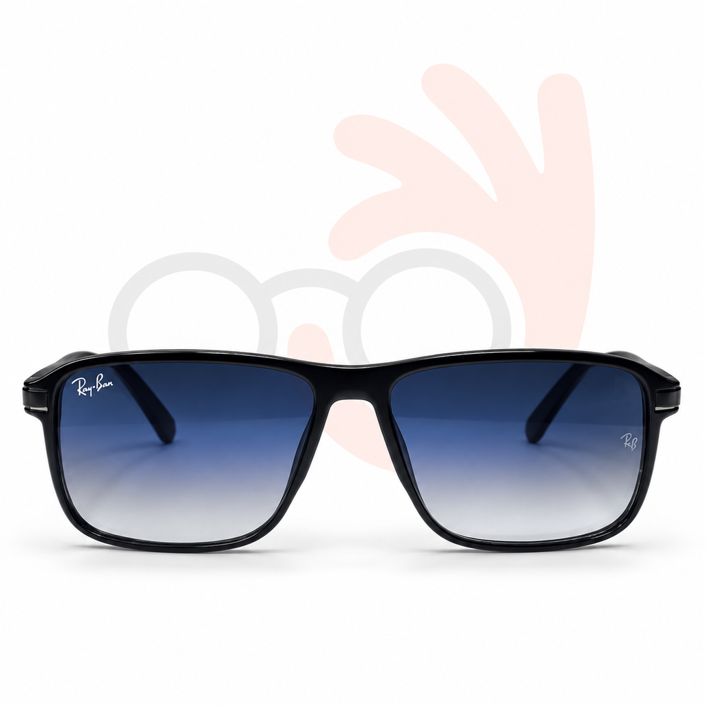Ray-Ban Flat-Top Square Sunglasses with Blue Gradient Lenses