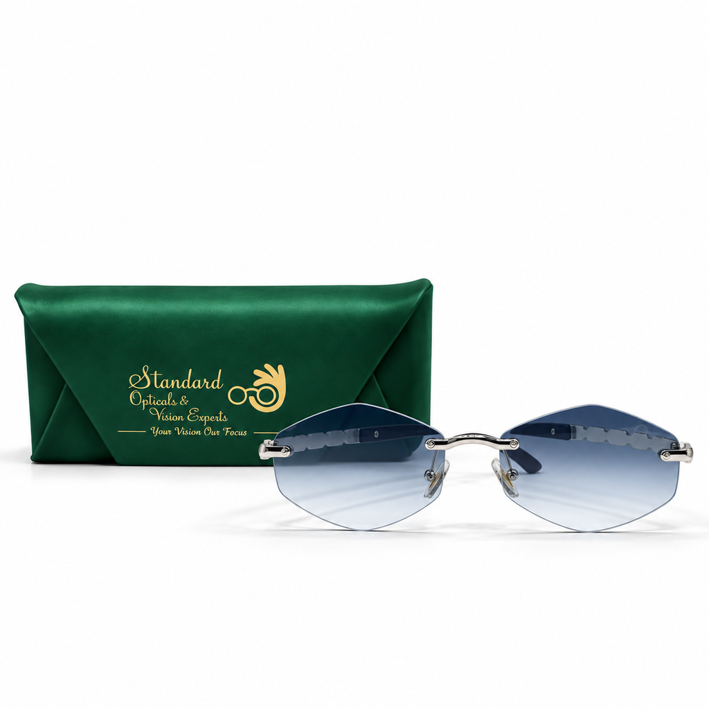 Cartier Style Rimless Hexagonal Sunglasses OW3177