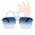 Louis Vuitton Style Rimless Gradient Blue Sunglasses OW3152