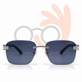 Cartier Style OW3001 Rimless Panther Motif Sunglasses