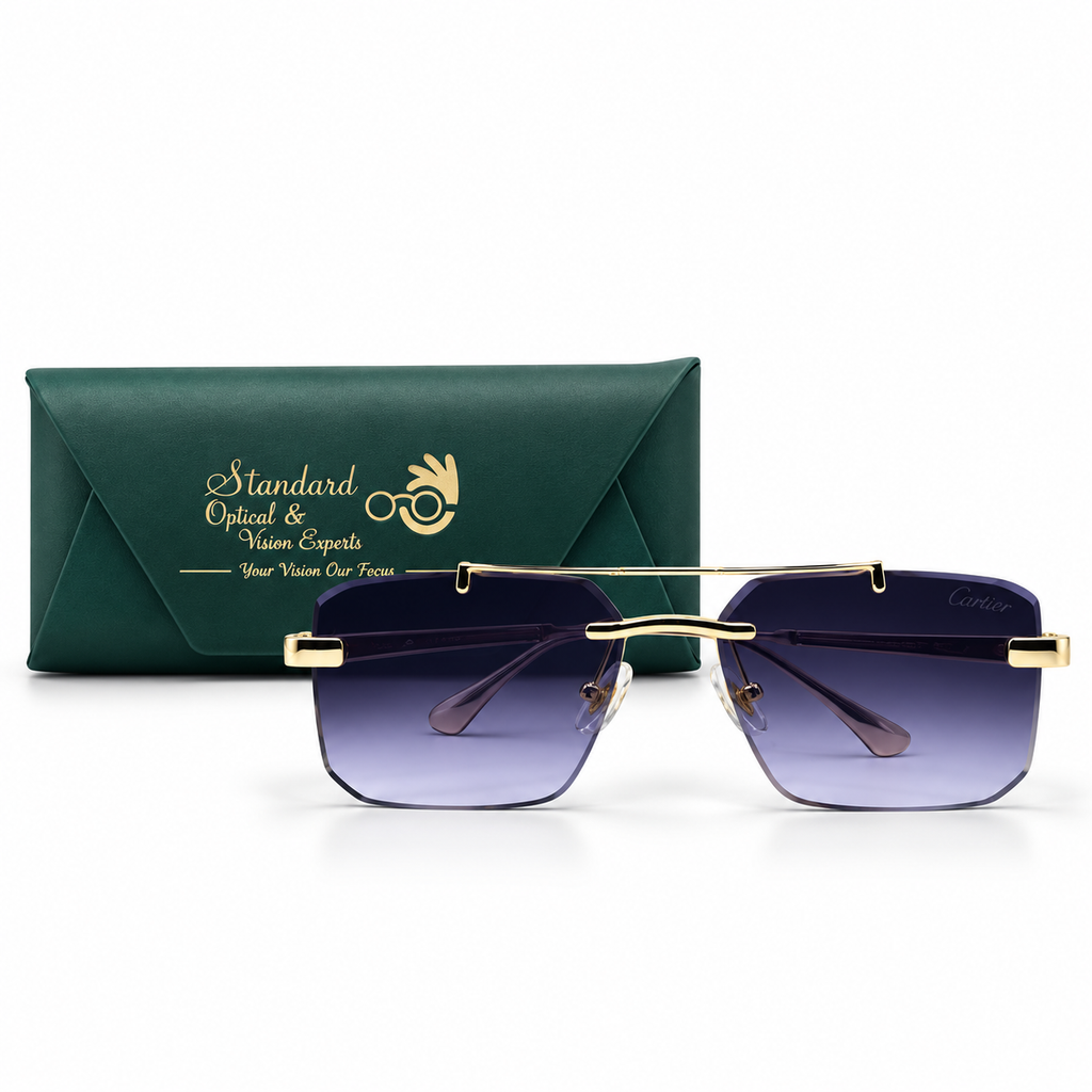 Cartier OW3148 Rimless Gold Navigator Sunglasses