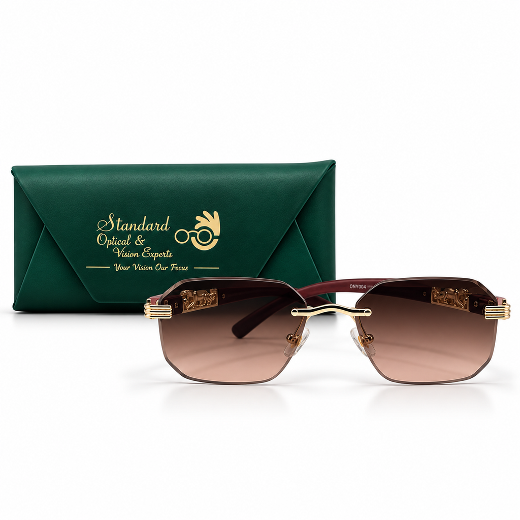 Cartier OW3085 Panthère Rimless Gold & Rosewood Sunglasses
