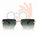 Cartier OW3077 Panthère Rimless Gold & Dark Wood Sunglasses
