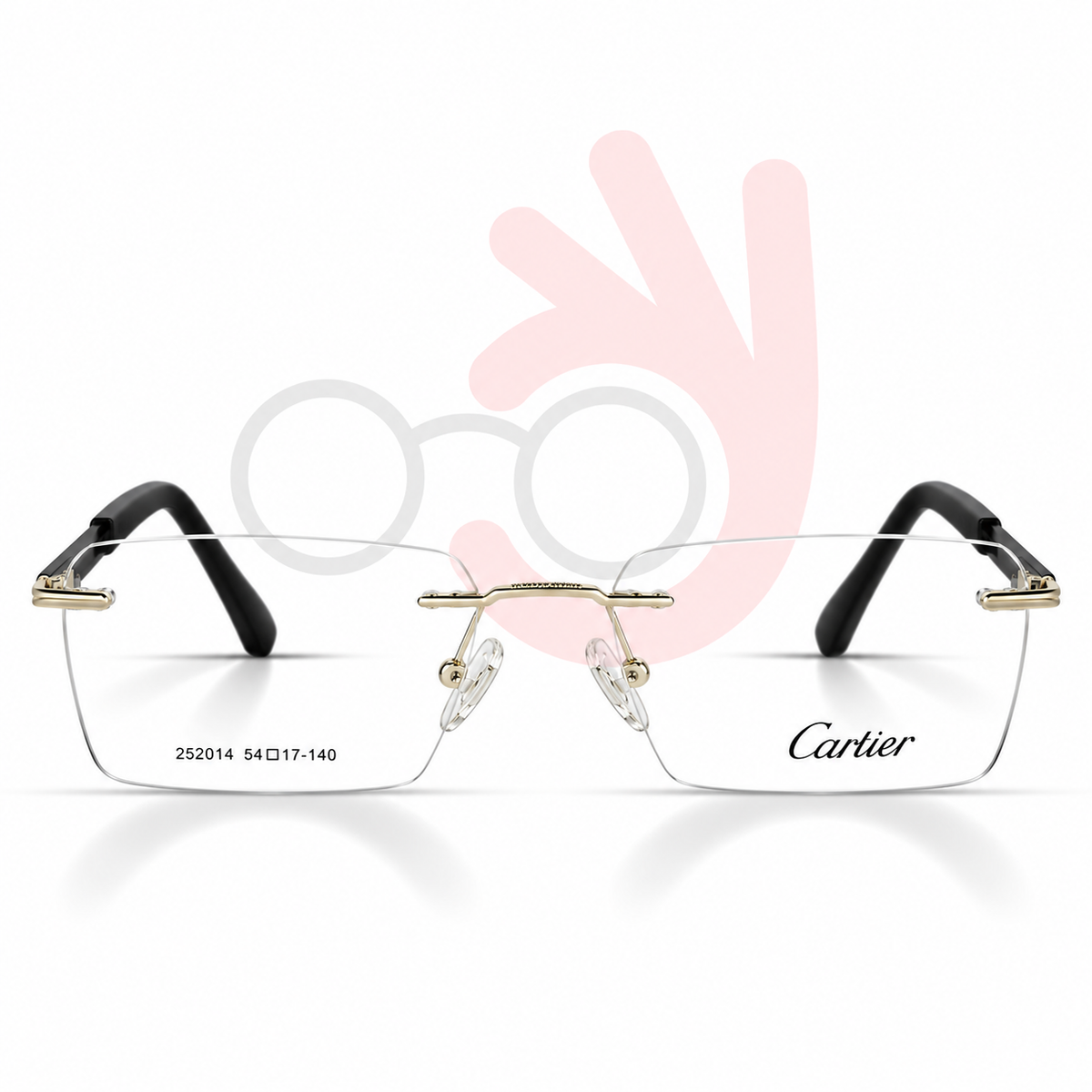Cartier 252014 Rimless Eyeglasses (54-17-140)