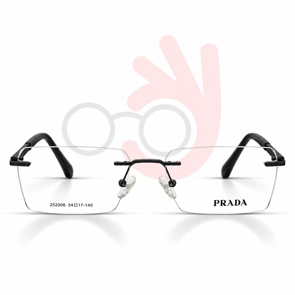 Prada 252006 Rimless Eyeglasses (54-17-140)