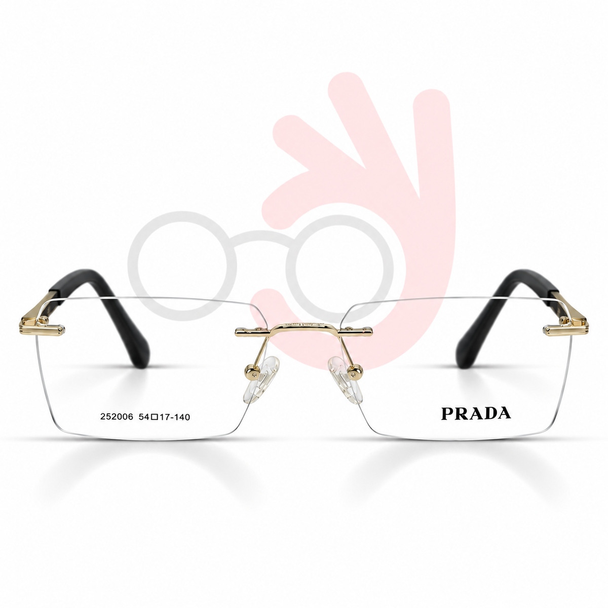 Prada 252006 Rimless Eyeglasses (54-17-140)