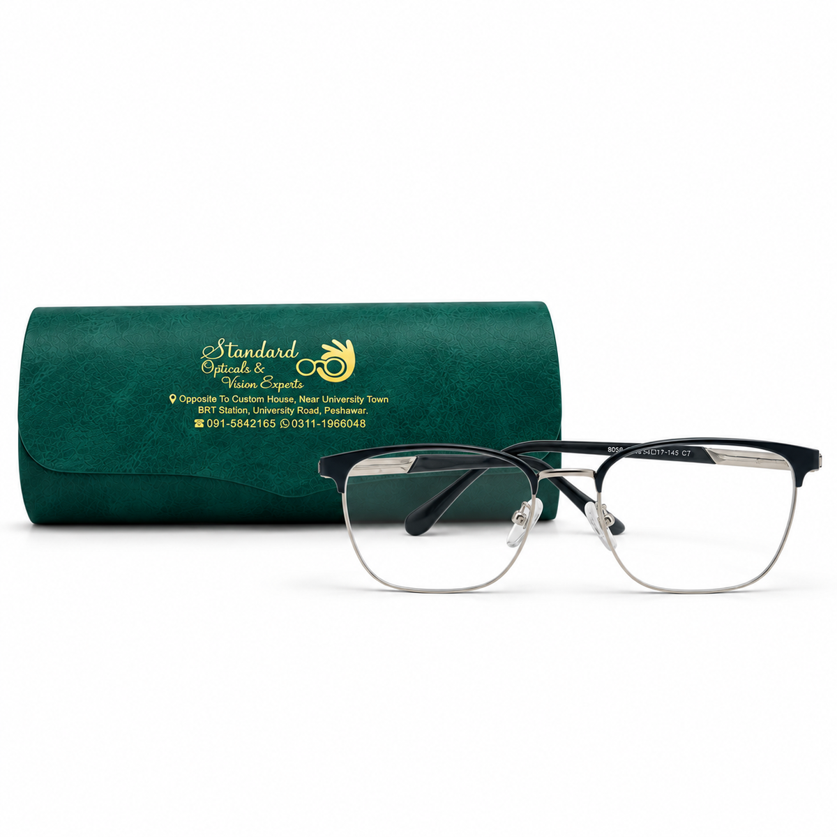 Model 9058 Semi-Rimless Eyeglasses (53-18-140)
