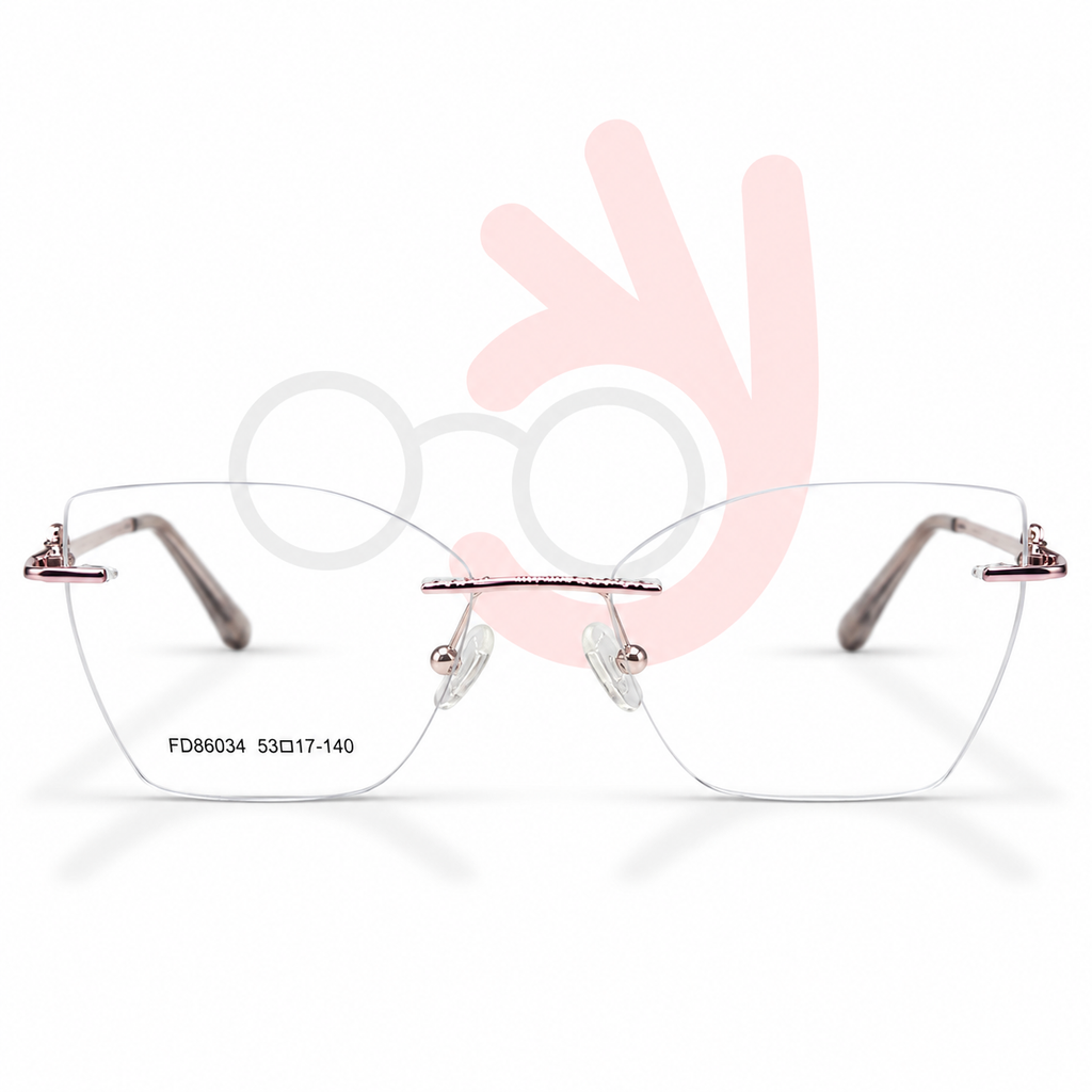 FD86034 Rimless Eyeglasses (53-17-140)