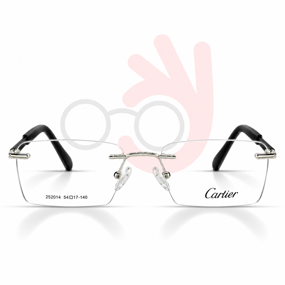 Cartier 252014 Rimless Eyeglasses (54-17-140)