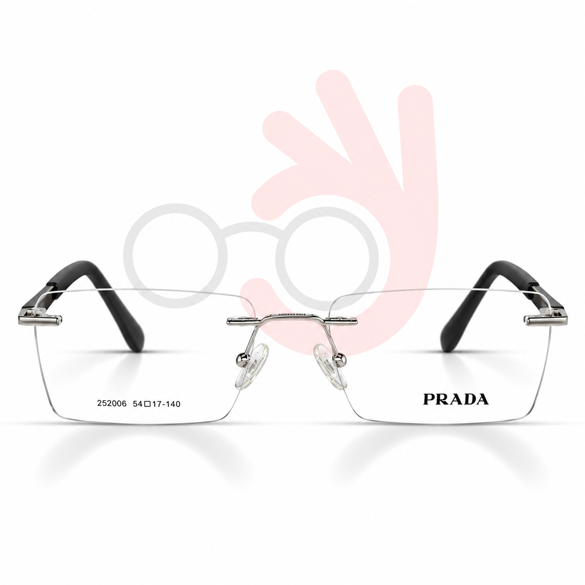Prada 252006 Rimless Eyeglasses (54-17-140)