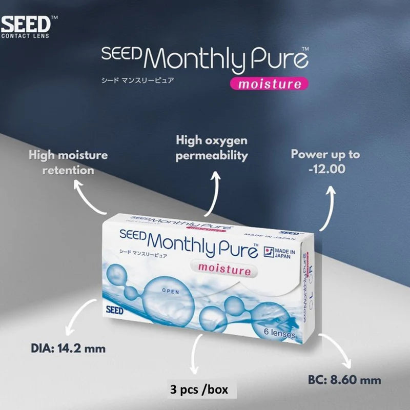 SEED Monthly Pure Moisture Contact Lenses (Monthly Disposable Contact Lenses)
