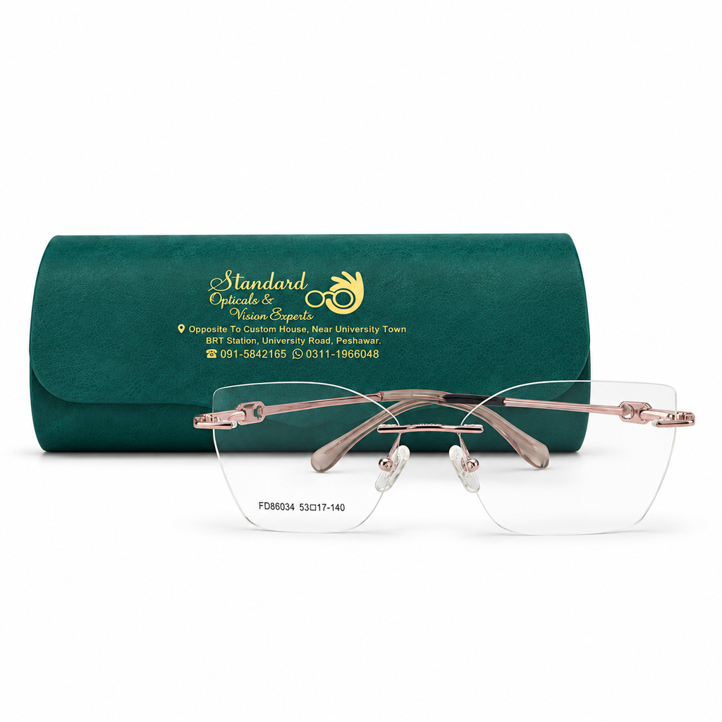 FD86034 Rimless Eyeglasses (53-17-140)