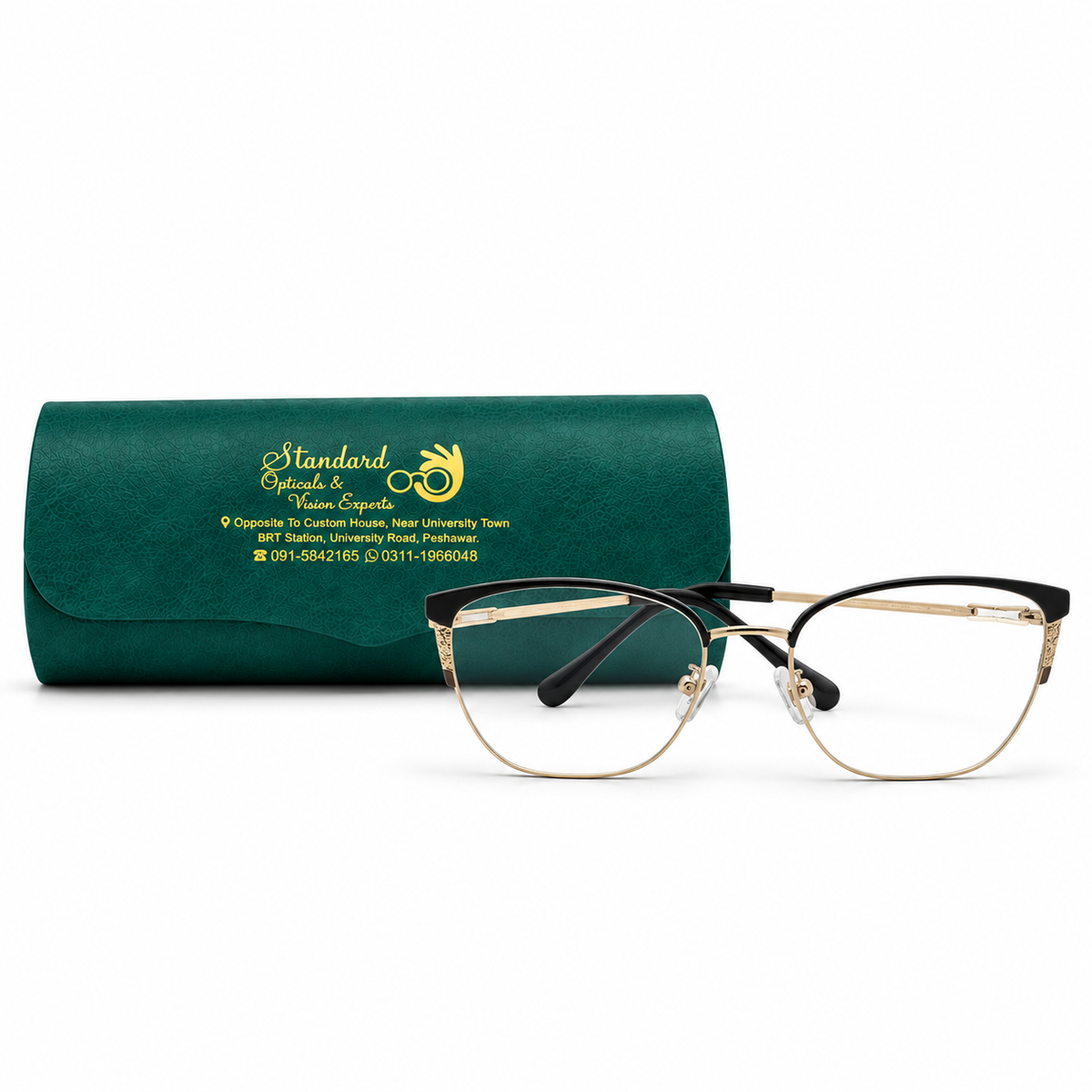 Cat-Eye Browline Eyeglasses (53-17-140)